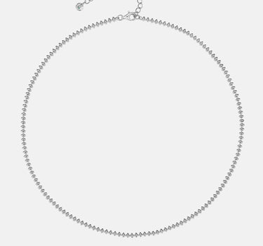Oval Bead Silver Necklace-obyjewelry