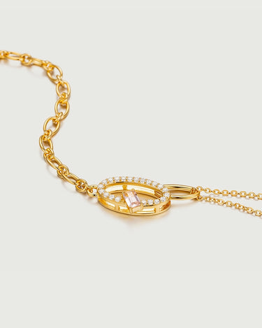 Oval Crossover Morganite Necklace