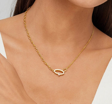 Oval Crossover Morganite Necklace