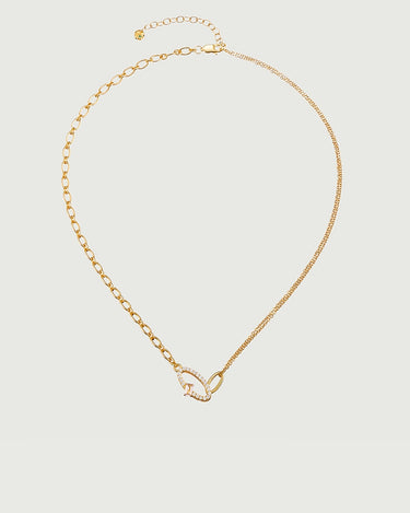 Oval Crossover Morganite Necklace