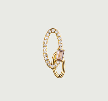 Oval Crossover Morganite Stud earring