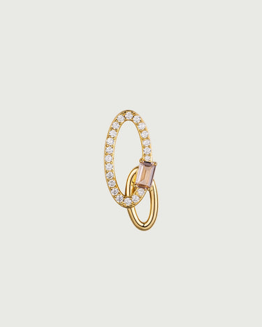 Oval Crossover Morganite Stud earring