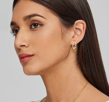 Oval Crossover Morganite Stud Earrings