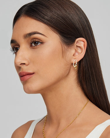Oval Crossover Morganite Stud Earrings