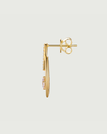 Oval Crossover Morganite Stud earring