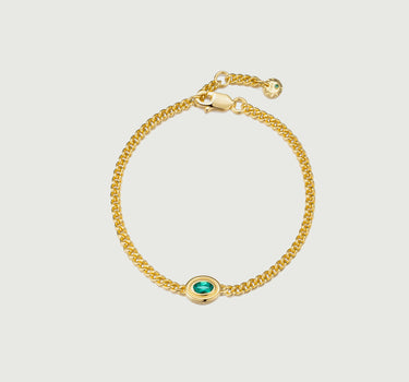 Oval Cut Lab Grown Emerald Cuban Link Bracelet
