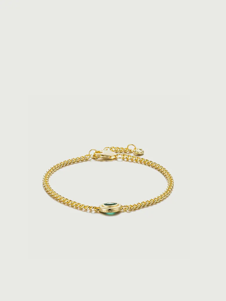 Oval Cut Lab Grown Emerald Cuban Link Bracelet