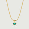 Oval Emerald Charm Necklace