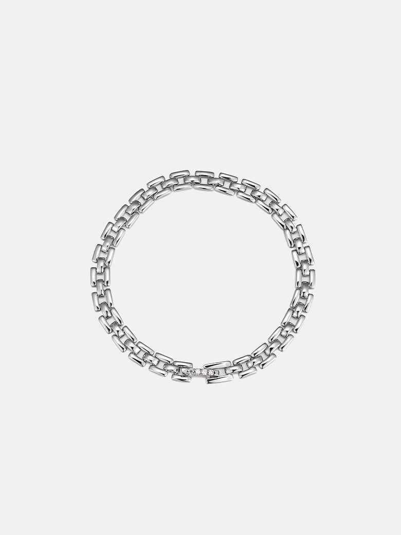Panther Link Chain Silver Bracelet