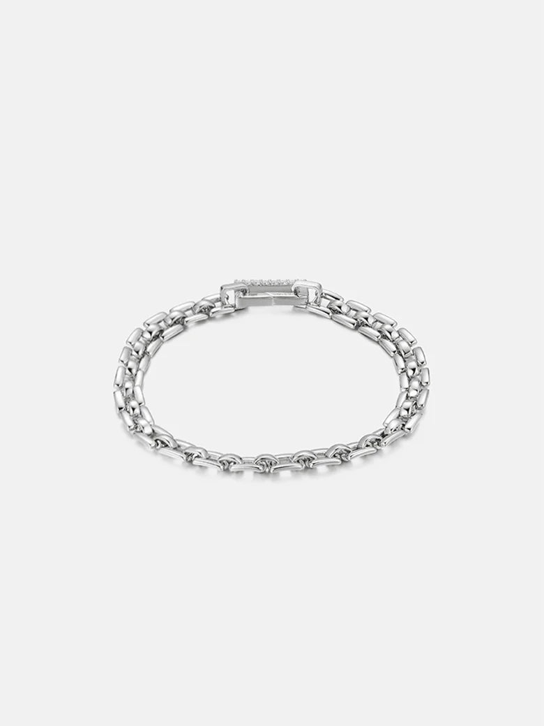 Panther Link Chain Silver Bracelet