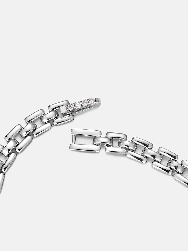 Panther Link Chain Silver Bracelet