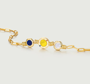 Bold Paperclip Gemstones Necklace