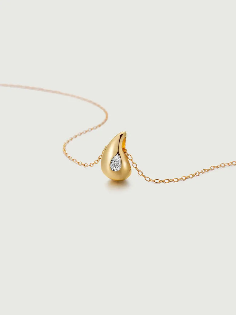 Pear Cut Diamond Drop Necklace