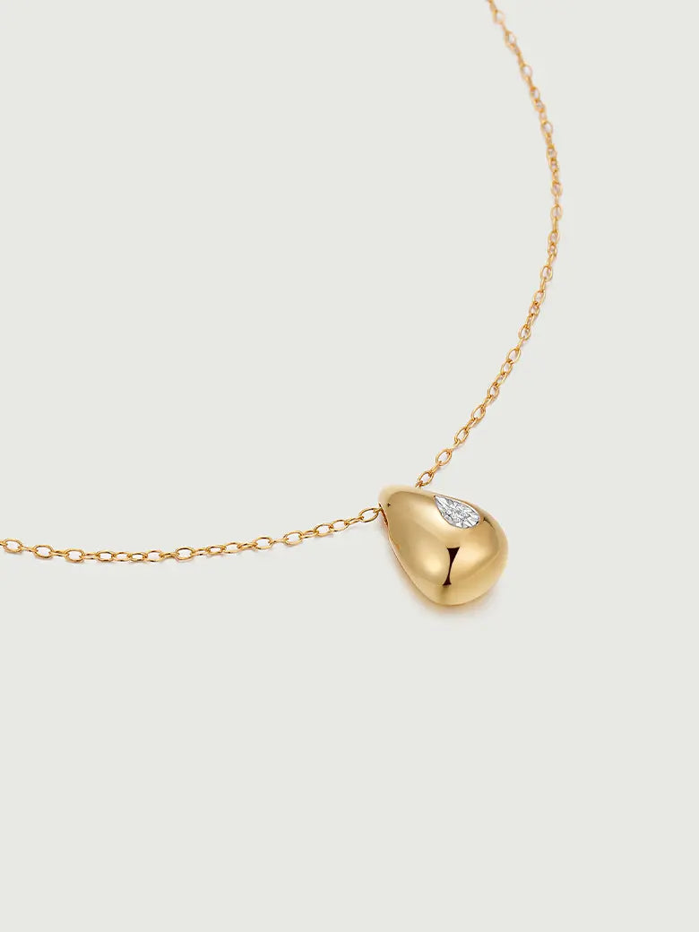 Pear Cut Diamond Drop Necklace