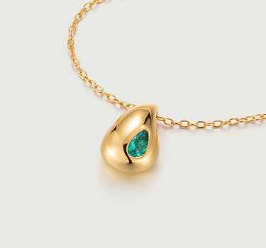 Pear Cut Emerald Drop Necklace