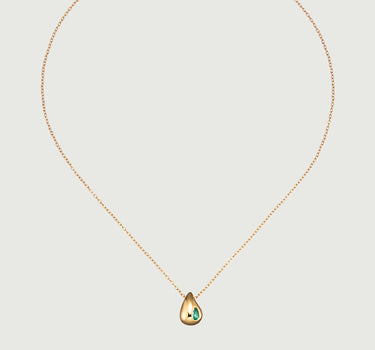 Pear Cut Emerald Drop Necklace