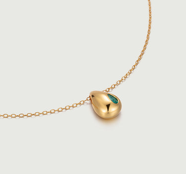 Pear Cut Emerald Drop Necklace