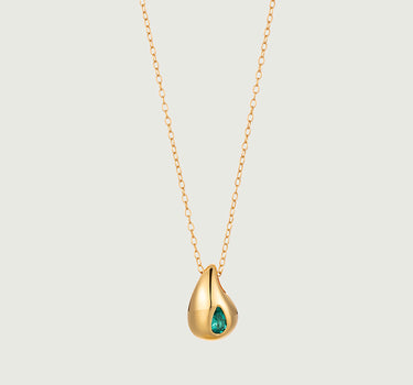 Pear Cut Emerald Drop Necklace
