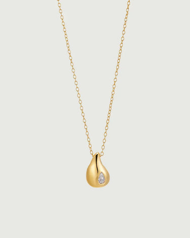 Pear Cut Moissanite Drop Necklace-obyjewelry