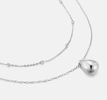 Pear Cut Moissanite Drop Silver Necklace Set-obyjewelry