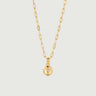Pear Dome Pendant Necklace featuring a moissanite stone and modern paperclip chain in gold.
