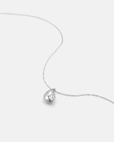 Pear Cut Moissanite Drop Silver Necklace Set-obyjewelry