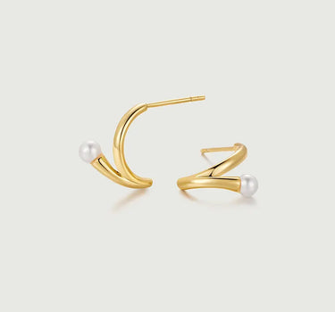 Pearl Arc Earrings-obyjewelry