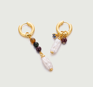 PearlAsymmetryHoopEarrings
