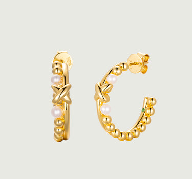 Pearl Bead Hoop Earrings