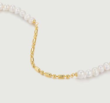 Pearl Beaded Toggle Paperclick Necklace