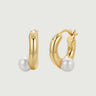 Pearl Dainty Hoop Earrings-obyjewelry