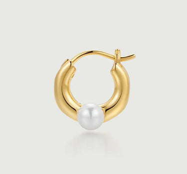 Pearl Dainty Hoop Earrings-obyjewelry