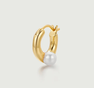 Pearl Dainty Hoop Earrings-obyjewelry
