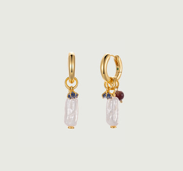 PearlDropSapphireHoopEarrings