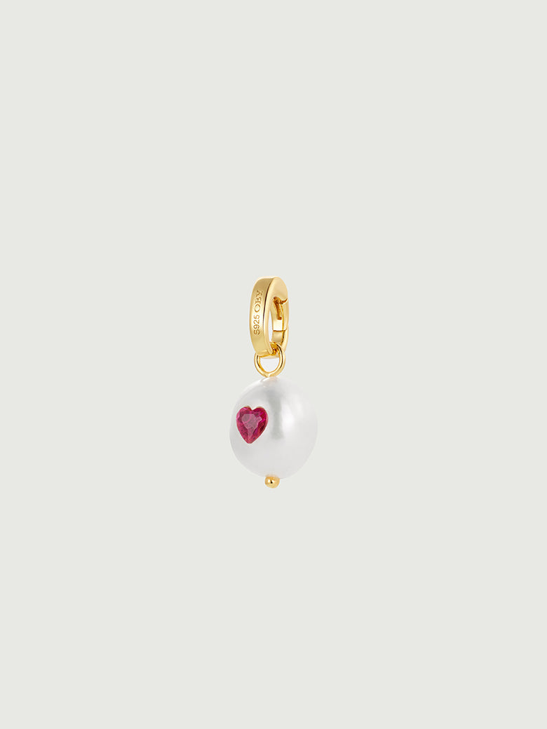 Pearl Garnet Charm