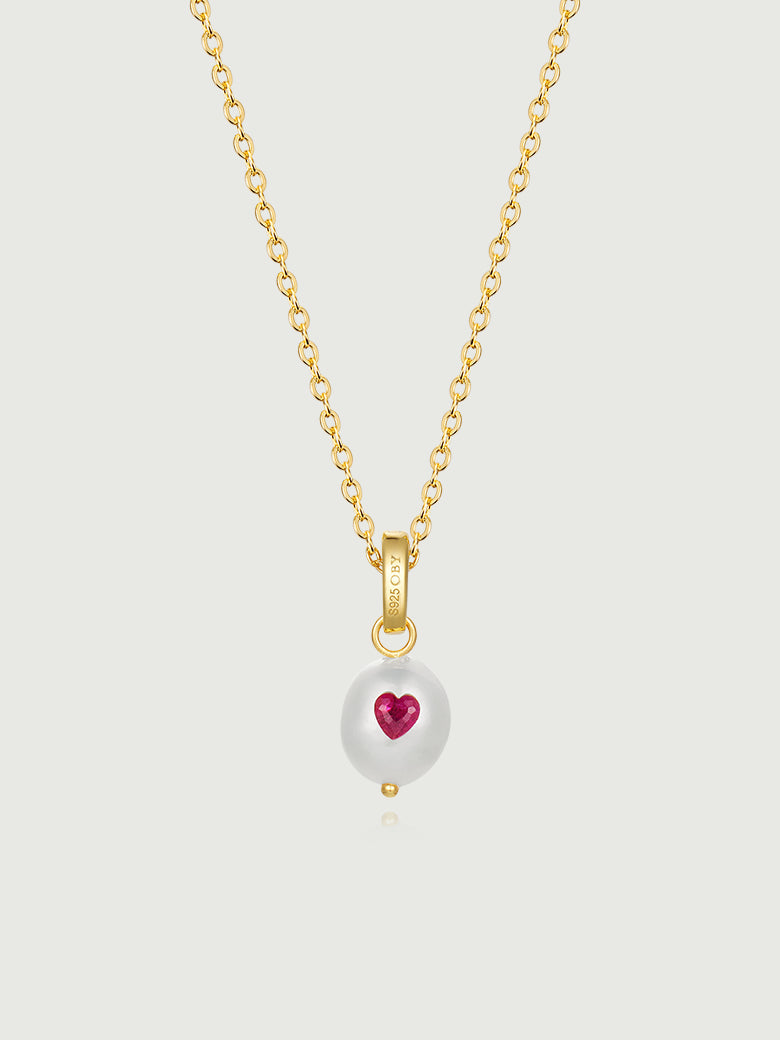 Pearl Garnet Charm