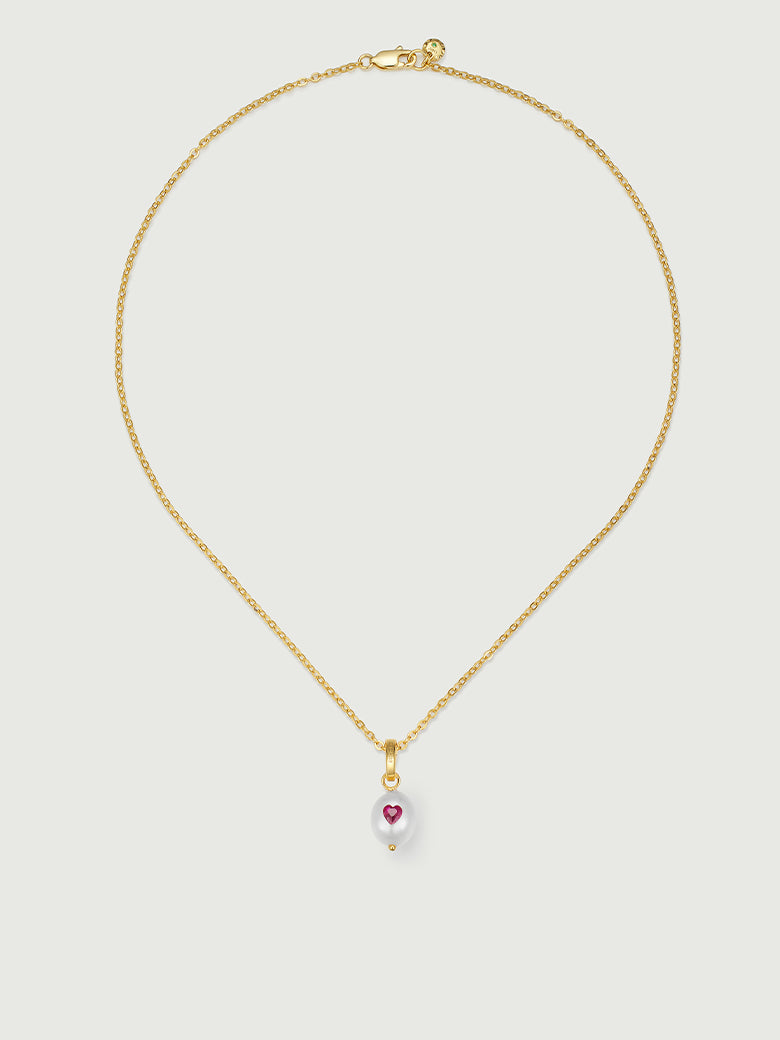 Pearl Garnet Charm