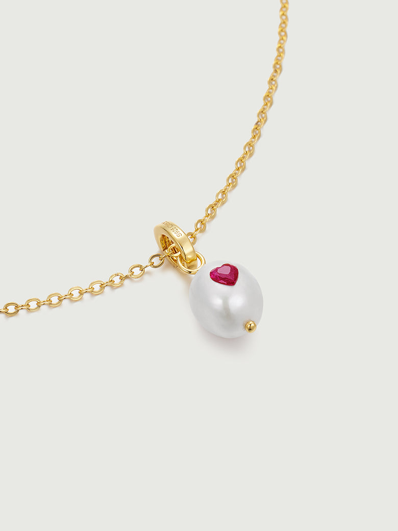 Pearl Garnet Charm