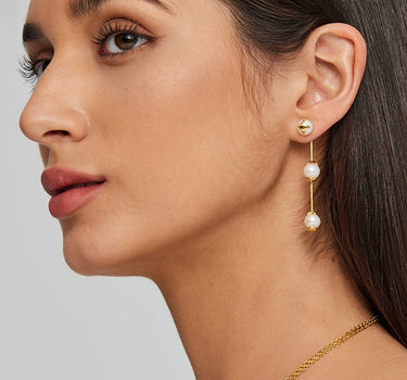 Pearl Link Drop Earrings