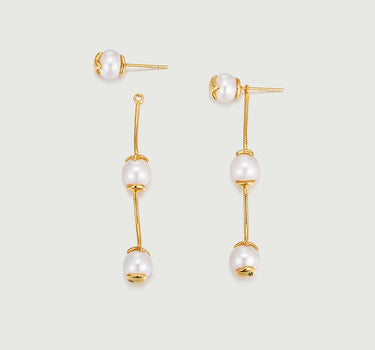 Pearl Link Drop Earrings