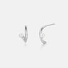 Pearl Silver Arc Earrings-obyjewelry