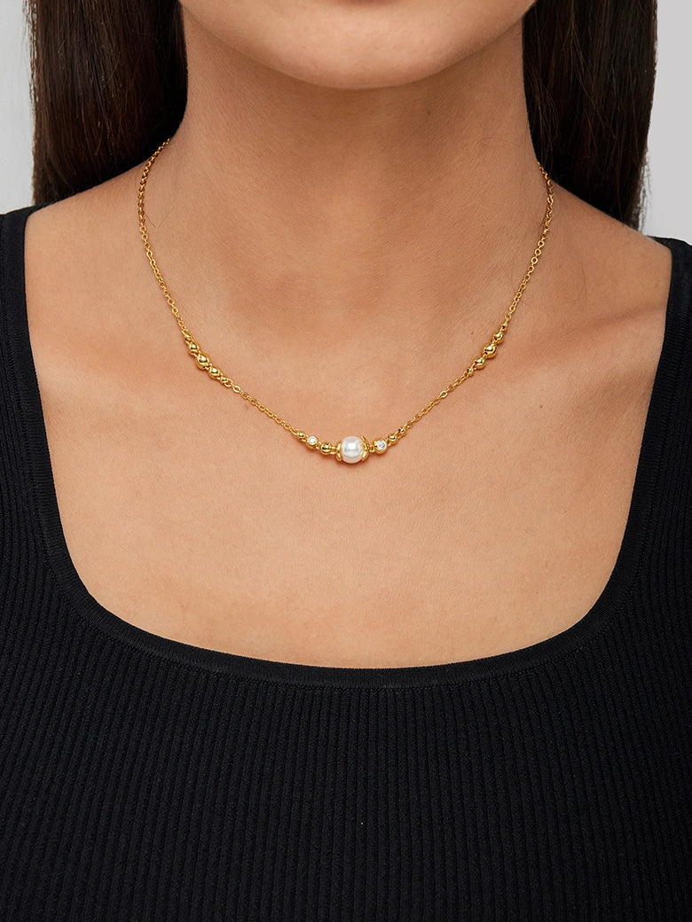 Pearl Sphere Floating Necklace