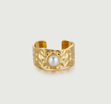 Pearl Wide Band Ring-obyjewelry