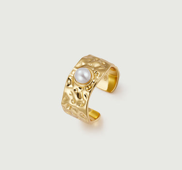 Pearl Wide Band Ring-obyjewelry