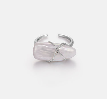 Pearl Wire Silver Ring