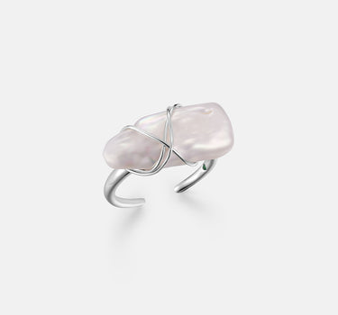 Pearl Wire Silver Ring