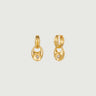 Pebble Solitaire Drops Earrings featuring elegant gold design with moissanite accents for versatile wear.