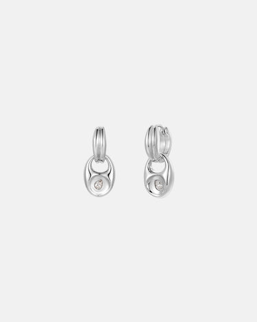 Pebble Solitaire Drops Silver Earrings featuring elegant silver design with detachable drops for versatile styling.