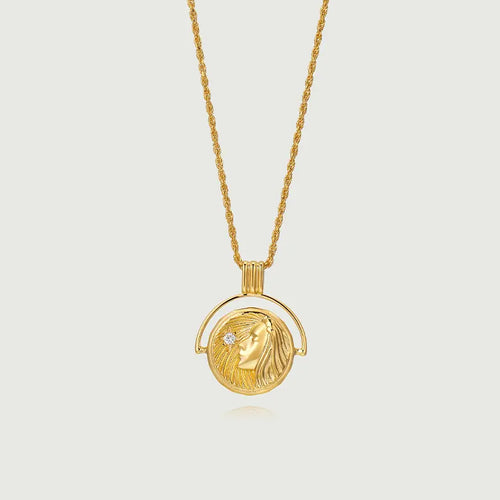 Pray Girl Diamond Coin Necklace-obyjewelry