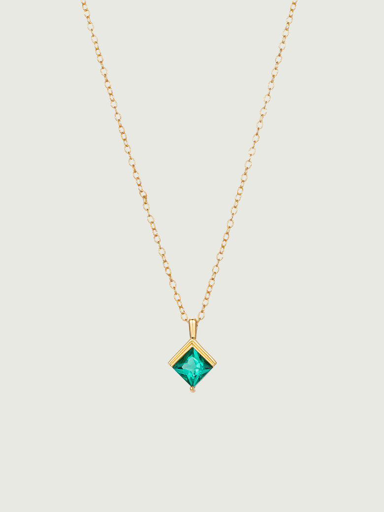 Princess Cut Emerald Necklace | OBY Luxury Jewelry
